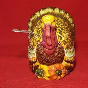 Vintage Ganz Bella Casa Thanksgiving Turkey Gravy Bowl With Repairs
